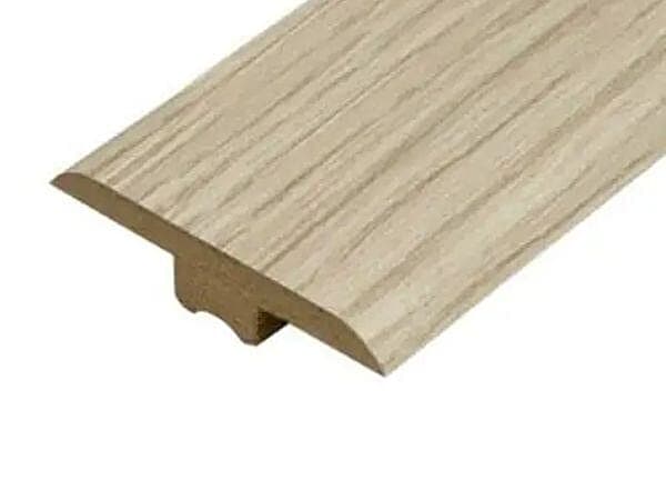 White Varnished Oak Laminate Doorbar - T-Bar 0.9m