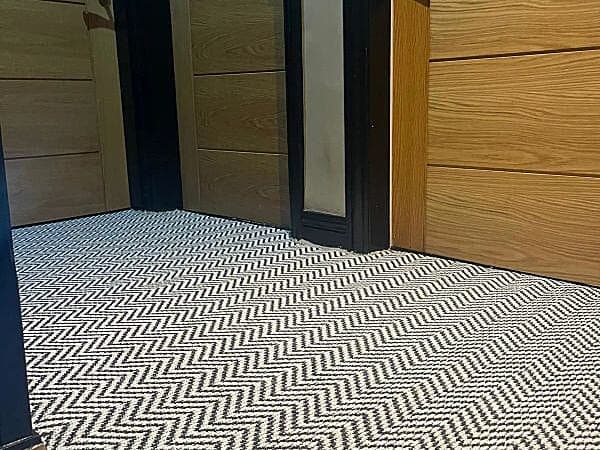 Chevron Carpet - Black & White