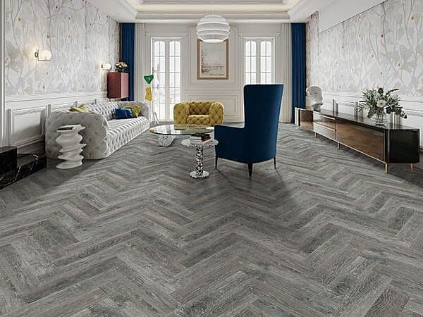 Dark Distressed PREMIUM Herringbone 6.0 SPC Vinyl Click