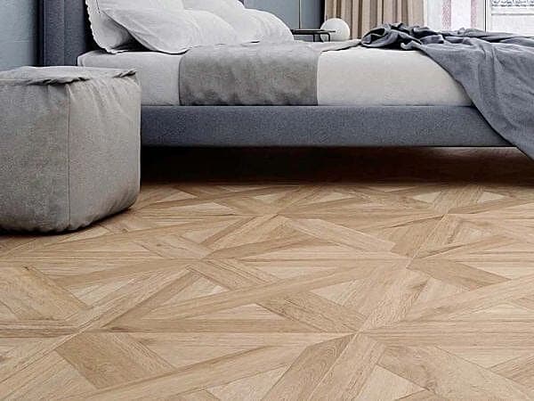 Arrun Parquet Oak Porcelain Tile - 600x600mm