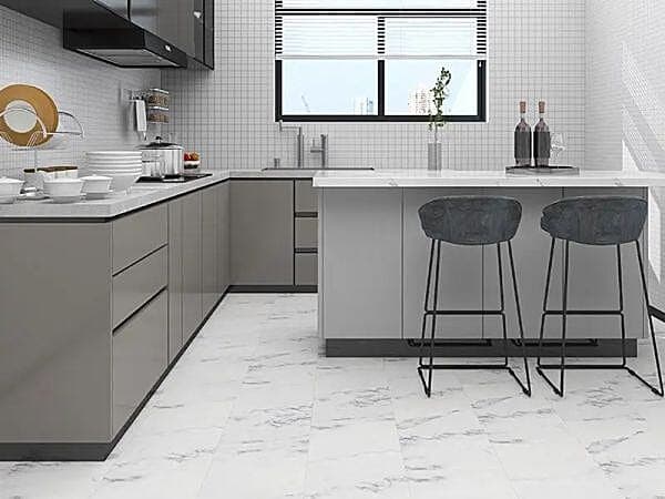 Cato White Marble Tile 5.2mm SPC Click