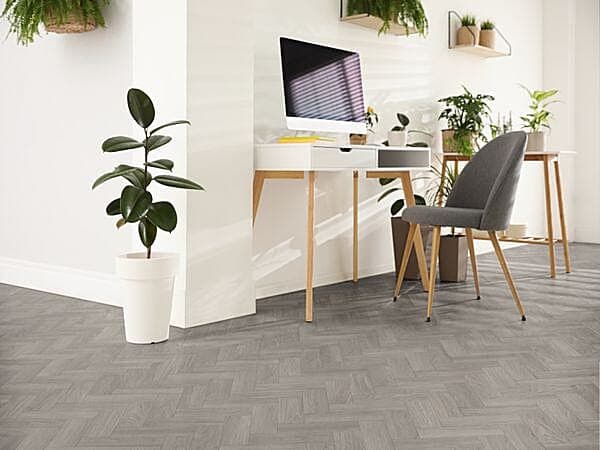 Dove Grey Oak Herringbone Dryback LVT