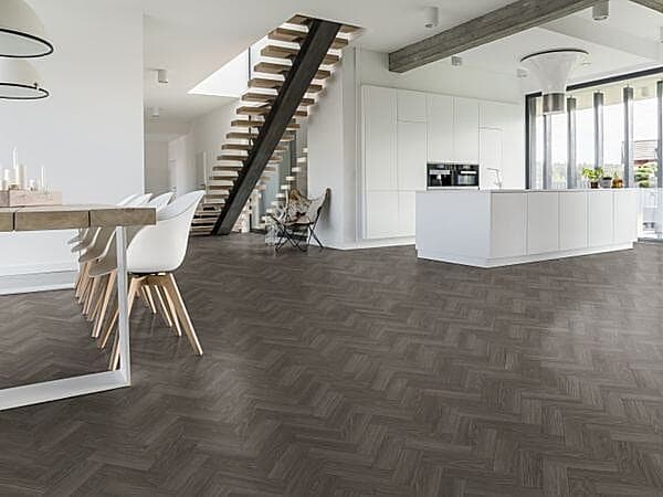 Shadow Grey Oak Herringbone Dryback LVT