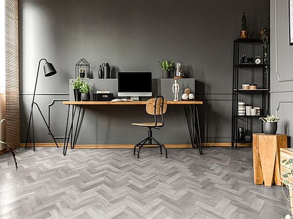 Monumental Grey Oak Herringbone Dryback LVT