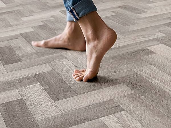 City Grey Oak Herringbone Dryback LVT