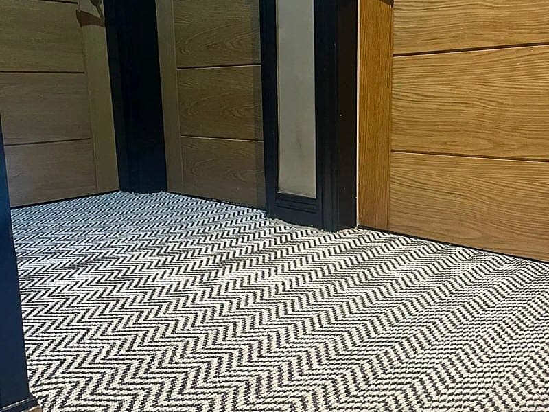 Chevron Carpet - Black & White