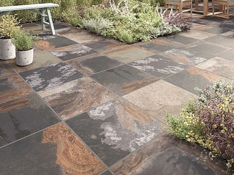 Black Rust Matt Glazed Porcelain 20mm Outdoor Tile