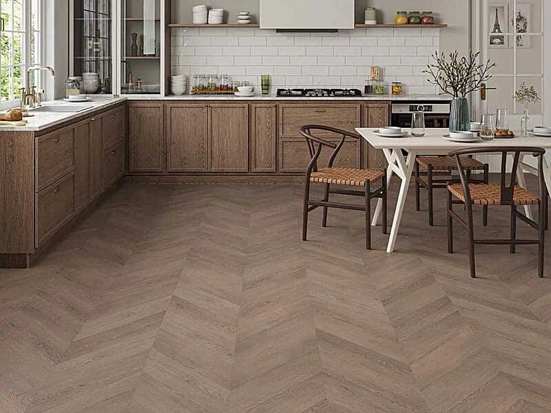 Smoked Bourbon 3mm Chevron LVT