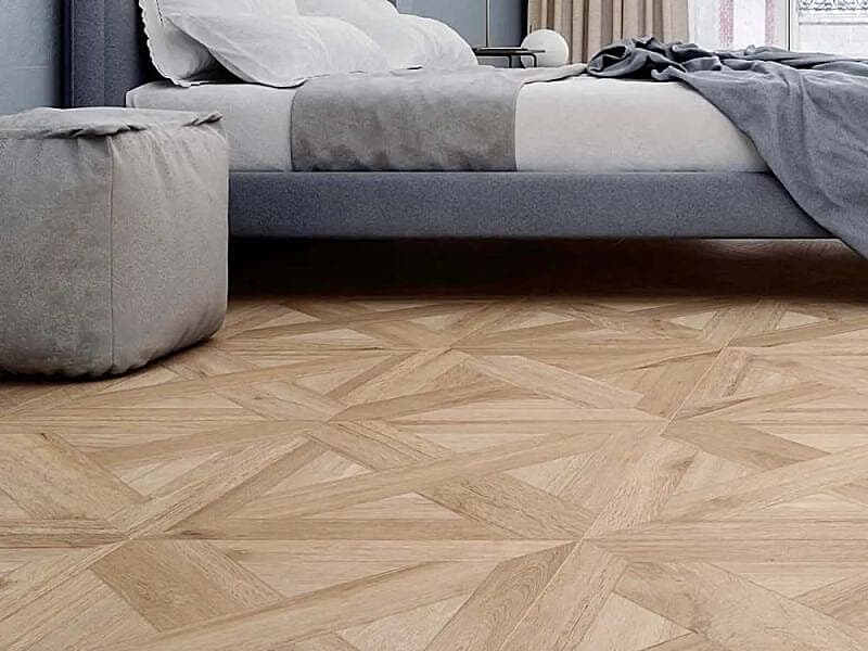 Arrun Parquet Oak Porcelain Tile - 600x600mm