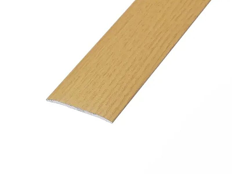 Honey Oak Flat Aluminium Door Bar 0.9m