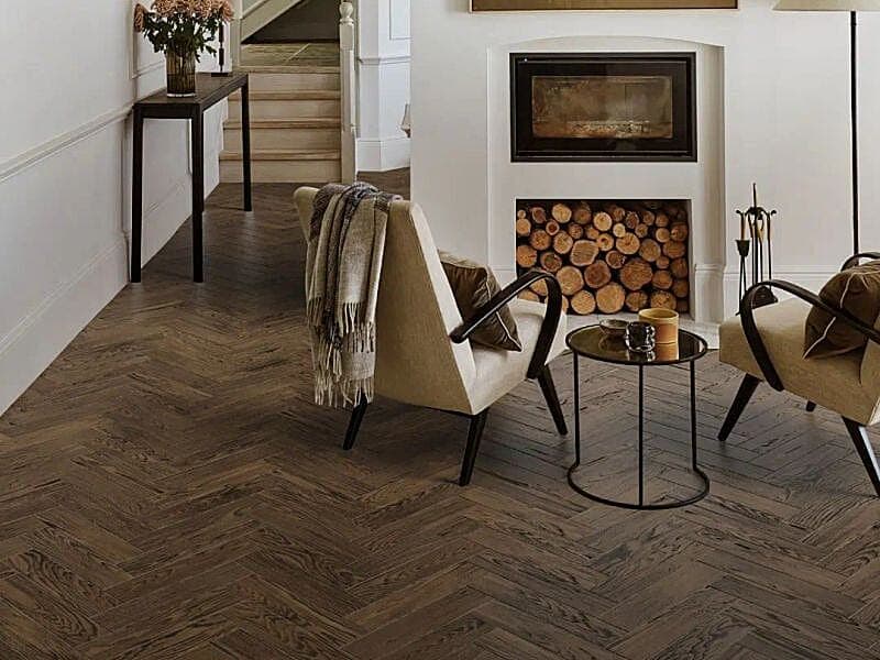 Dark Oiled Oak 14mm x 90mm Herringbone