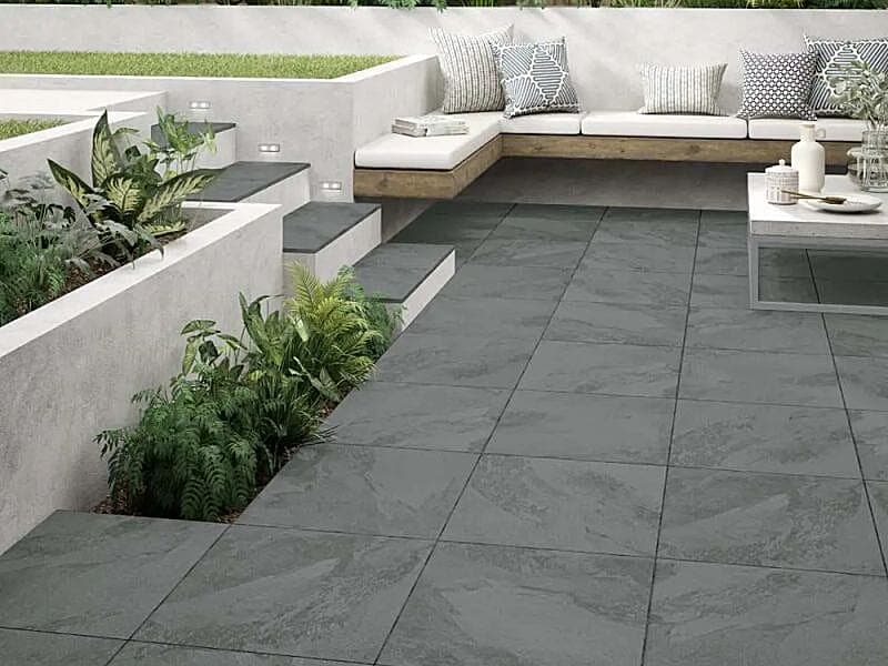 Willow Black Slate 600x600mm Outdoor 20mm Porcelain Tile